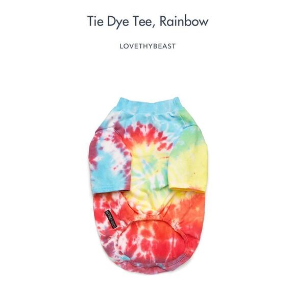 Medium NWT Love Thy Beast Tie Dye Rainbow Pet Dog Clothes pine piece - Picture 3 of 10